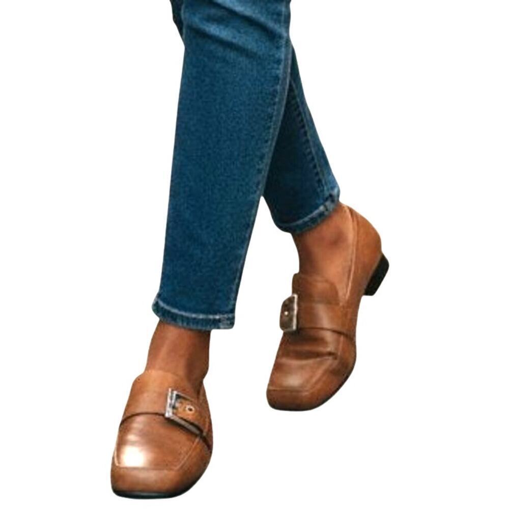 Naturalizer Women Loafers Tan/Brown Buckle Accent Sz 10 W